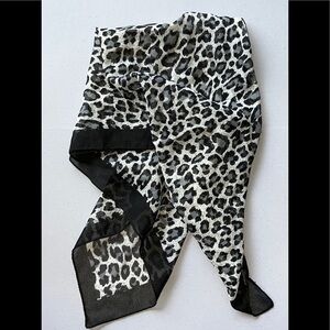 Leopard print lightweight square scarf